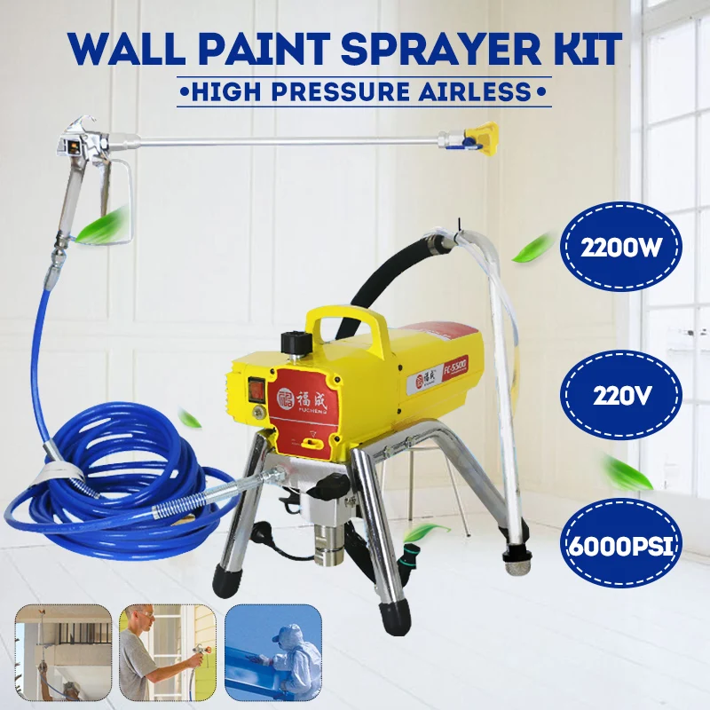 

Professional 2200W 6000Psi Electric Airless Paint Sprayer Painting Machine 3L/Min Airless Spraying Machine Wall Spray Machine