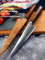 japanese damascus special chefs knife kitchen multi purpose cooking knife ebony handle sharp carving knife fruit knife