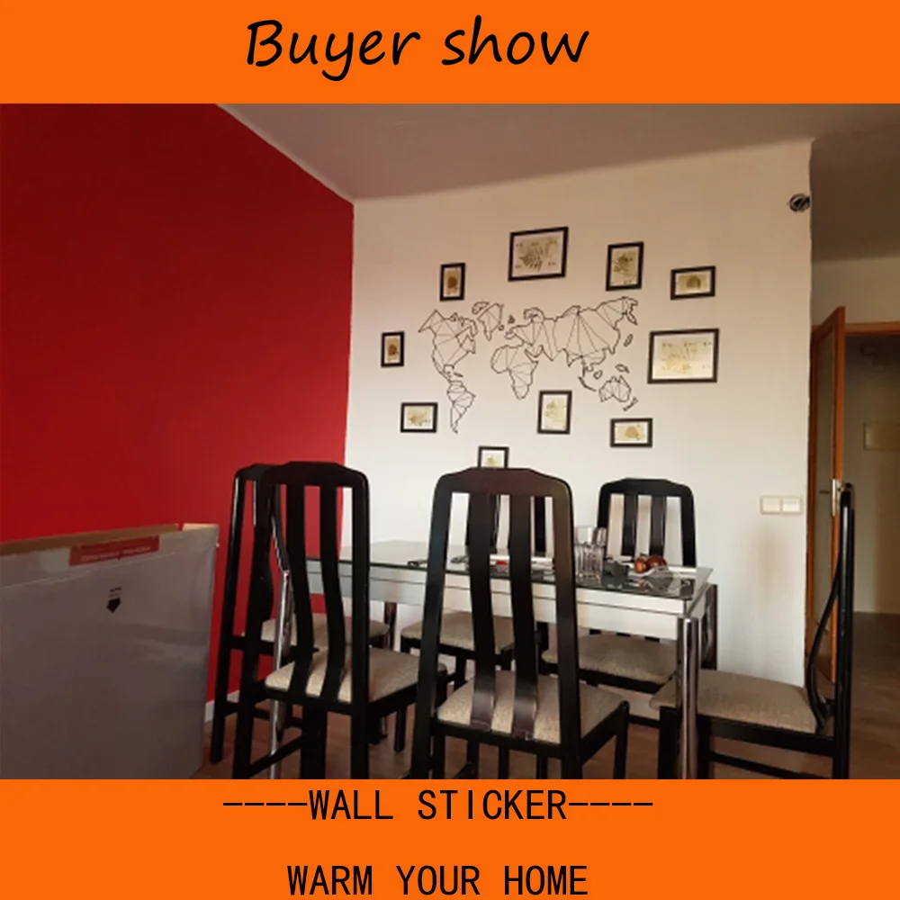 58 см х 100 Геометрическая карта мира Настенная Наклейка Виниловые настенные