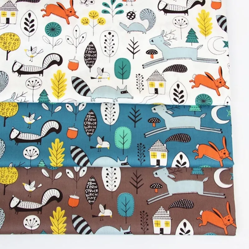 100% хлопчатобумажная саржевая ткань мультяшное животное одежда сделай сам платье