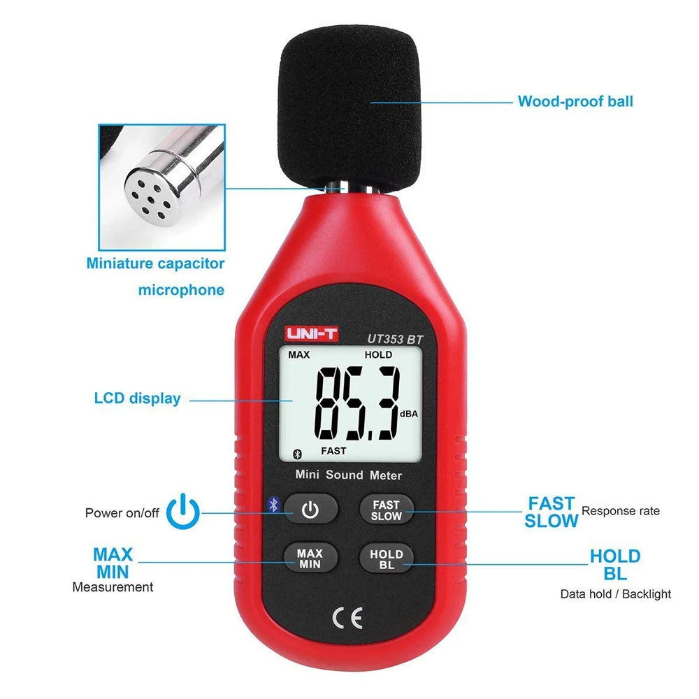 UNI-T UT353BT Мини измеритель уровня звука/Bluetooth Связь Промышленные/домашний Шум метр