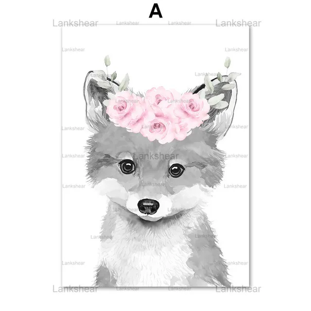 Скандинавская Картина на холсте Safari Животные Жираф Тигр Зебра кролик настенные