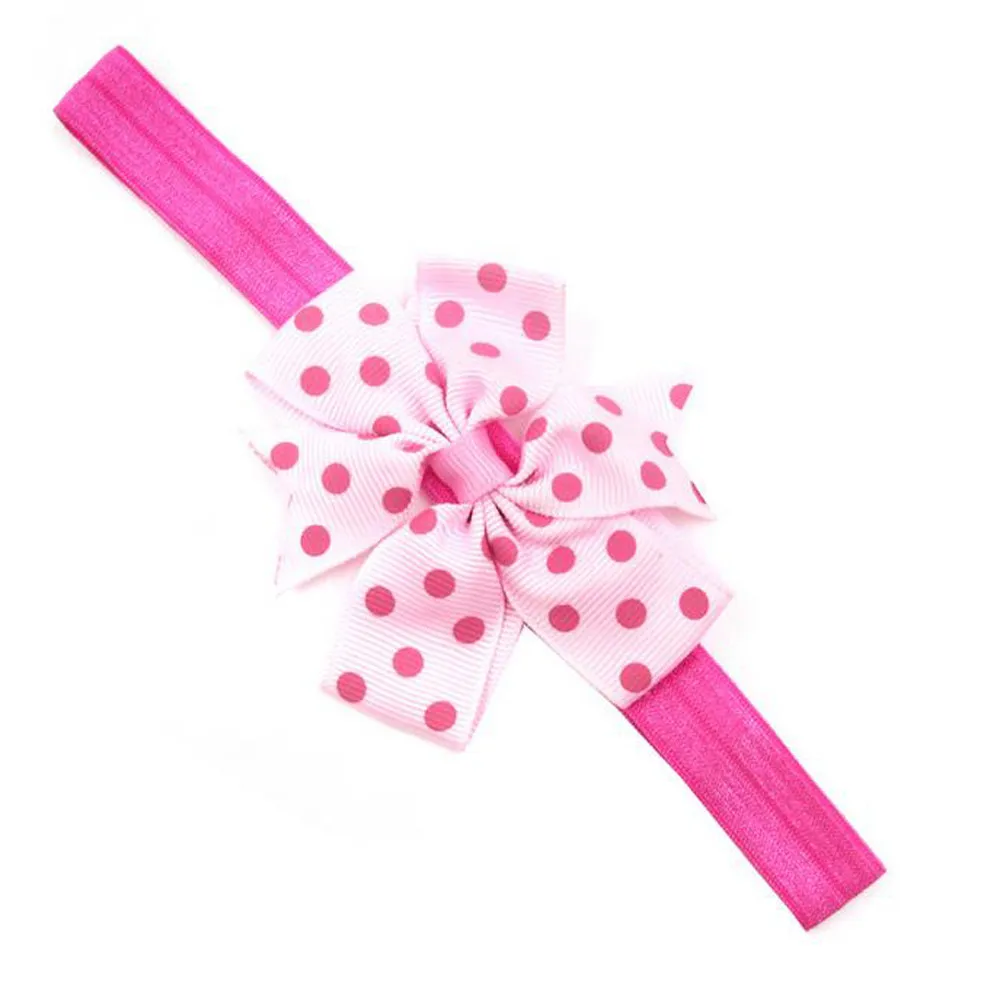 Lovely Kids Girl Baby Hairband Bowknot Hair Band Accessories Elastic Headwear Toddler Children Polka Dot Head New | Детская одежда и