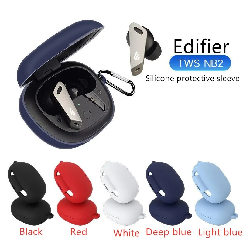

For Edifier TWS NB2 Case Fashionable and Simple Silicone Protection Cover Wireless Bluetooth Headphone Charging Soft Cover box