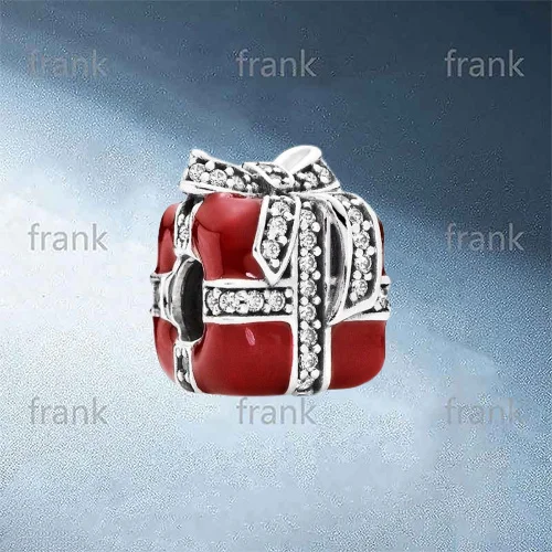 

791772CZ Sparkling Surprise, Red Enamel & Clear CZ