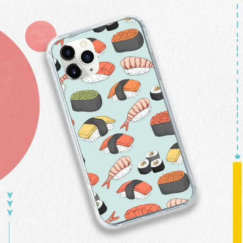 

Sushi Japanese cartoon Food high quality Phone Case shell for iPhone 11 12 pro XS MAX 8 7 6 6S Plus X 5S SE 2020 XR