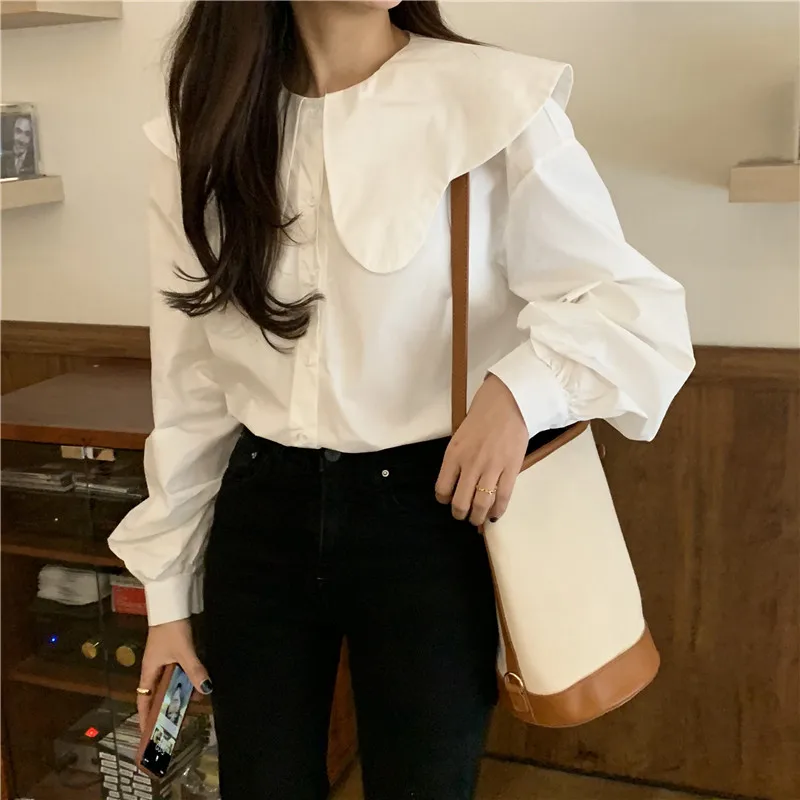 

Alien Kitty Lady 2021 Basic Blouses Chic Elegance Women Loose Tops All Match Stylish Minimalist Solid Female High Street Shirts