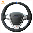 MEWANT, черная кожаная замшевая искусственная кожа для Ford Fiesta 2008-2013 Ecosport 2013-2016, аксессуары для интерьера