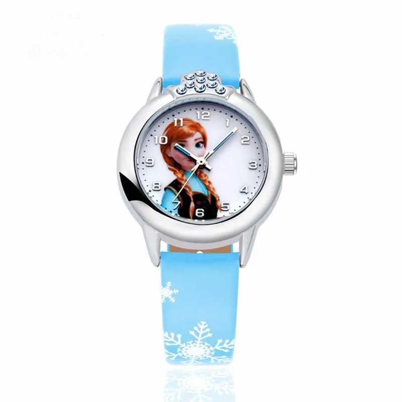 FIONTO, новинка, Relojes, мультяшная принцесса, часы, модные детские часы, детские часы, милые, Резиновая кожа, кварцевые часы для девочек CE0519/5 - Цвет: blue