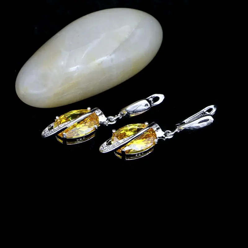 Элегантные модные серебряные серьги 925 пробы золотые и желтые кубические