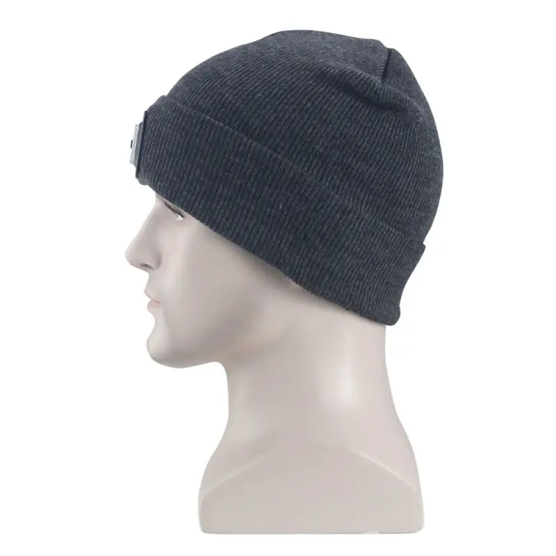 

Unisex Autumn Winter LED Lamp Cap Lithium Battery Outdoor Fishing Running Beanie Hat Flash headlight Camping Climbing Caps