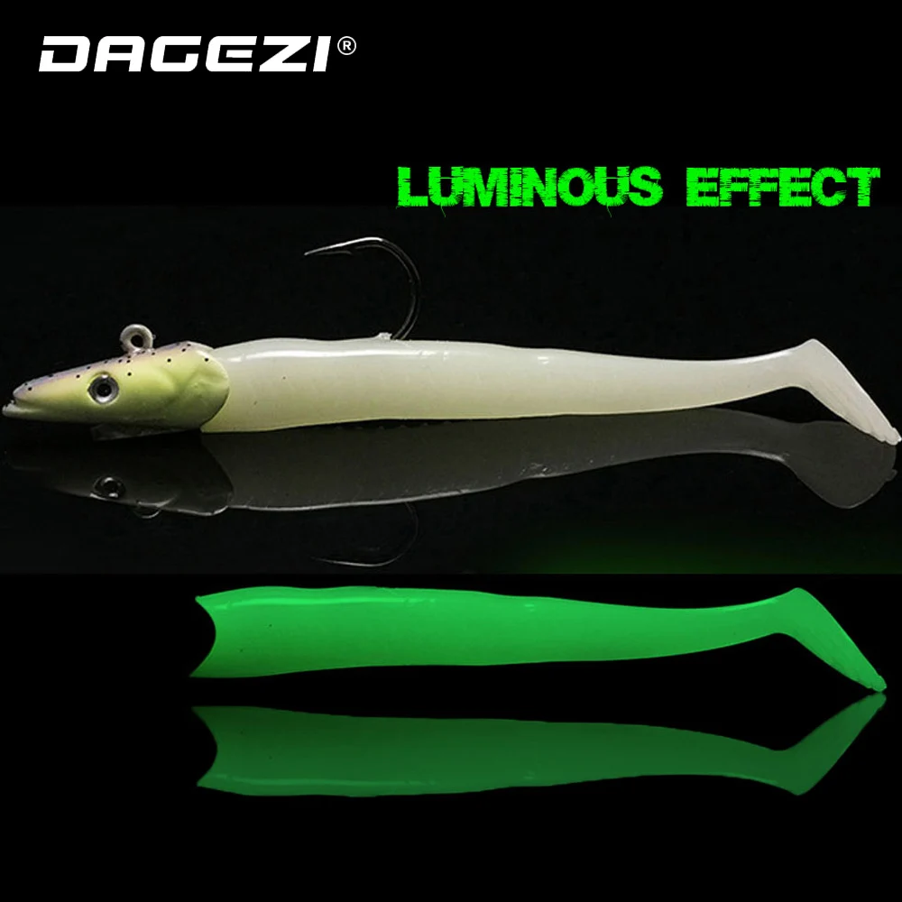 DAGEZI 10 г/15 г/22 г свимбейты свинцовая головка джиг светящаяся Мягкая приманка С