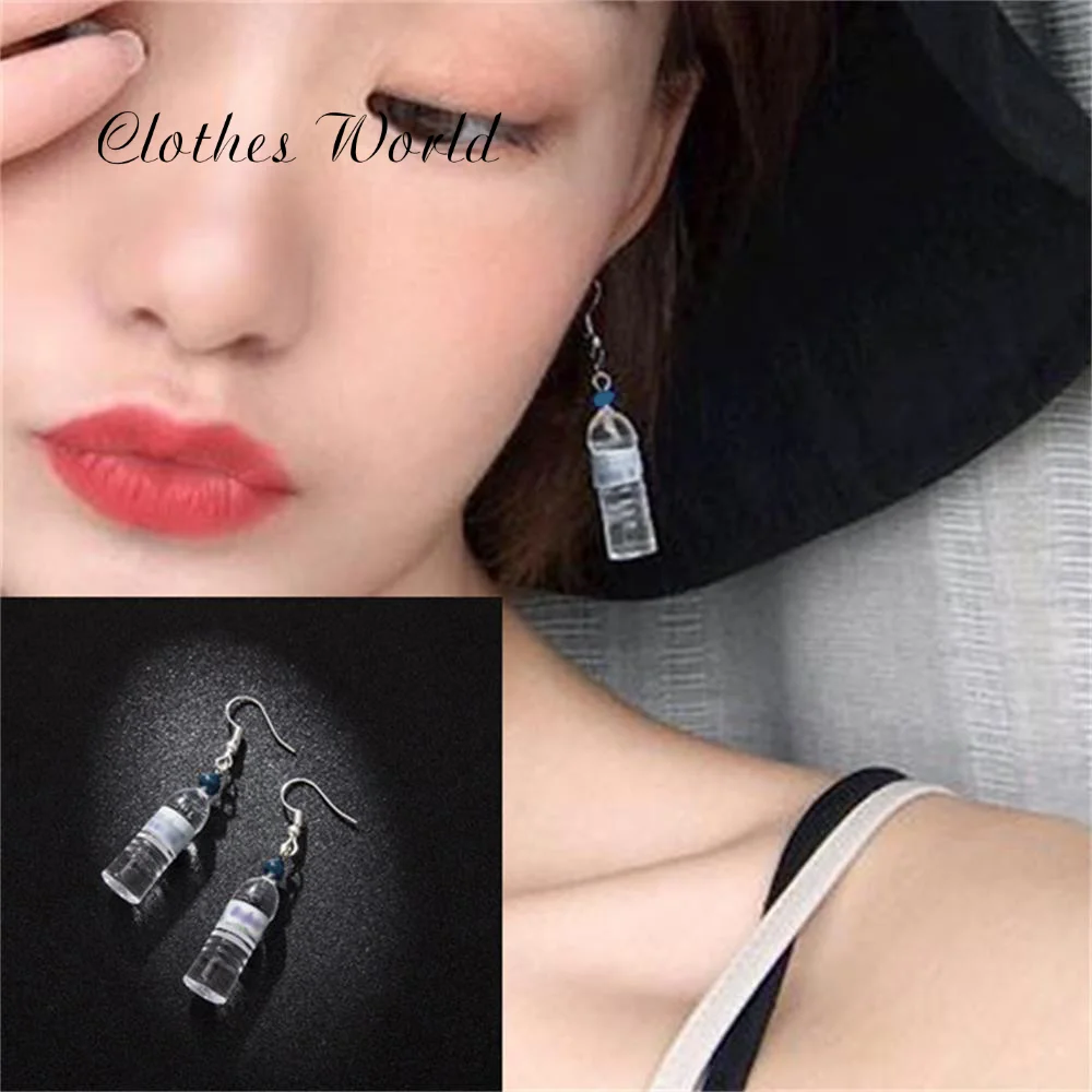 Забавные серьги в виде бутылки с водой и водкой женские трендовые подвески