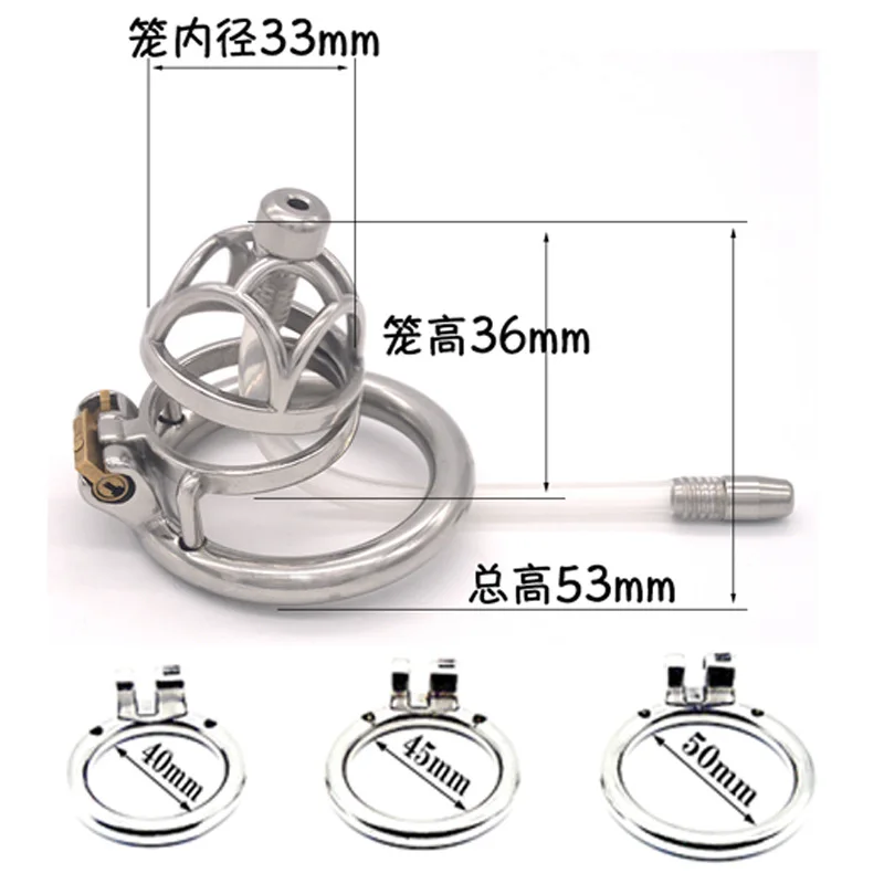 FAAK Men's Metal Chastity Penis lock SM gay sex games penis ring Stainless steel with penis lock queen Sex training Prevent de