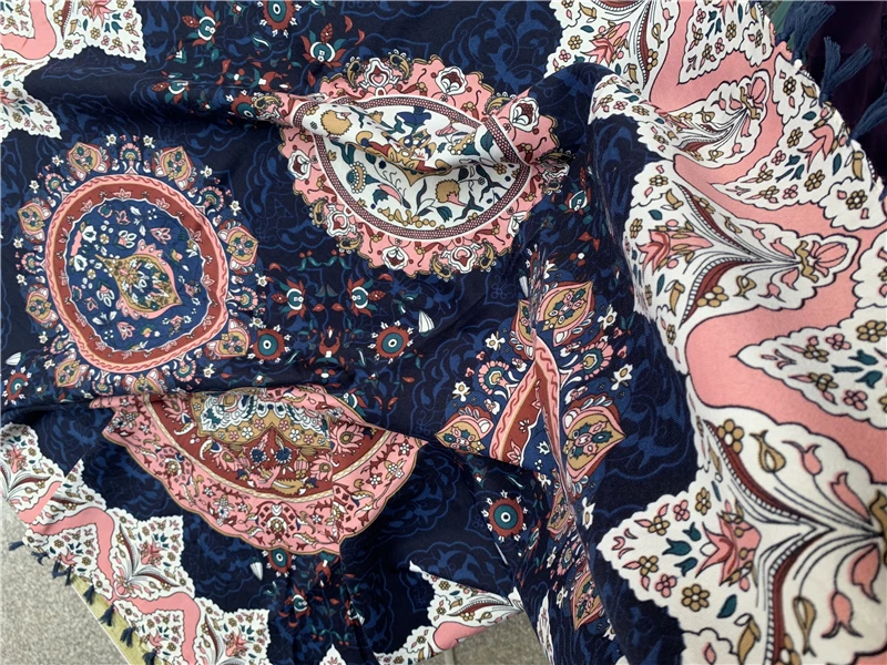Новинка, брендовый женский шарф, квадратные хлопковые шали и палантины, Дамская Пашмина с кисточками, богемский платок, зимняя женская бандана, хиджабы