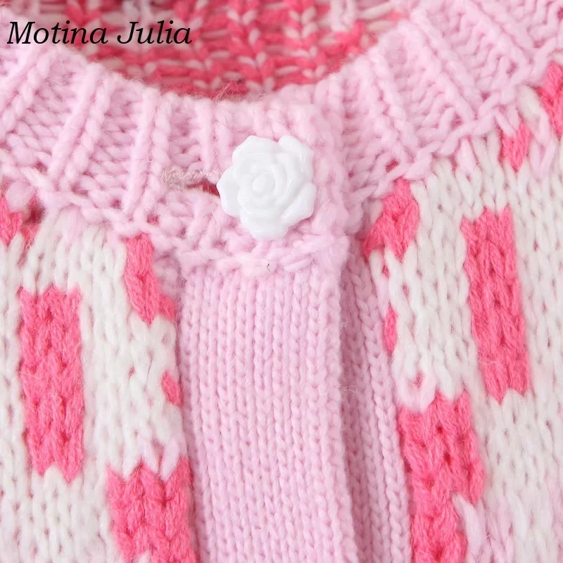 Motina Julia 2019 сексуальный вязаный свитер boho кардиган топы Женская милая трикотажная