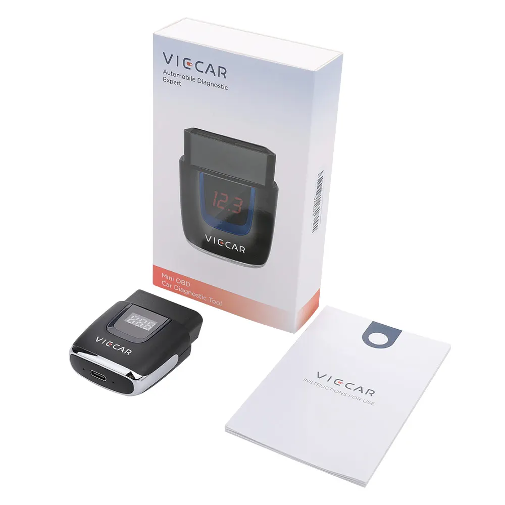 Диагностический сканер VIECAR OBD2 Elm327 V2.1 V2.2 V1.5 Bluetooth Wi-Fi Type-C подключение для iOS Android