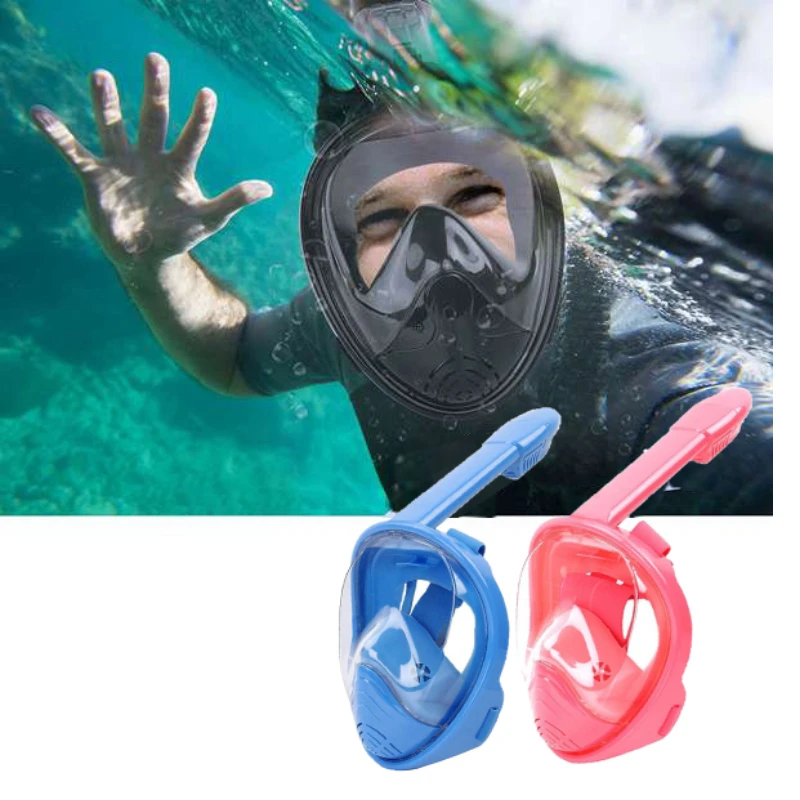 Маска для подводного плавания с полным лицом Складная 180 градусов панорамная