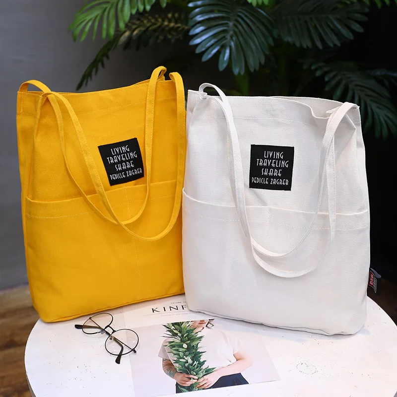 Сумка-тоут WeGang G004 многоразовая из хлопка с принтом | Багаж и сумки