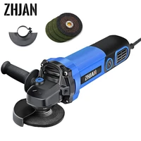 zhjan 105mm electric angle grinder 1000w 6 speed control variable speed toolless guard cutting grinding metal stone