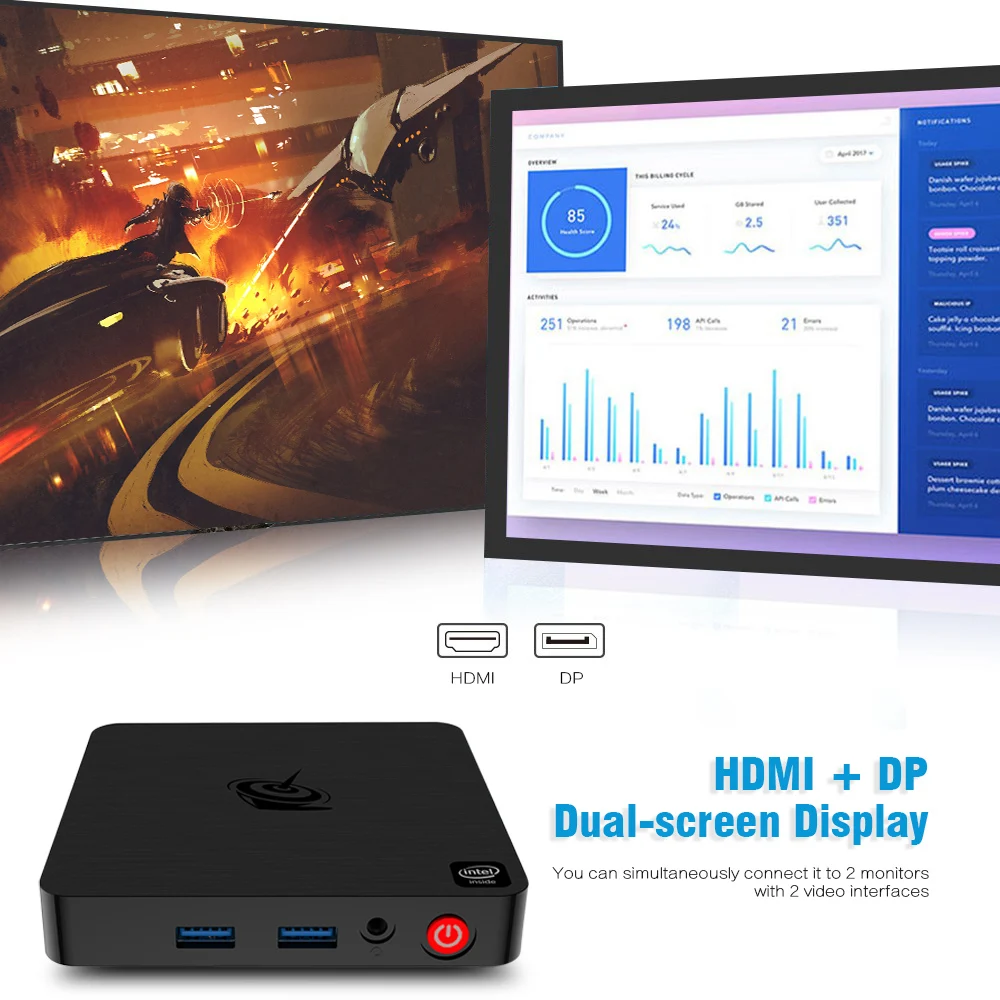 Beelink T4 настольный мини ПК Windows 10 Intel Atom x5 Z8500 Graphics 600 4 Гб RAM 64 eMMC 2 4G + 5 8G WiFi 1000 Мбит/с USB3.0