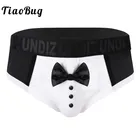 Мужские мягкие трусы, черные дышащие трусы, галстук для смокинга