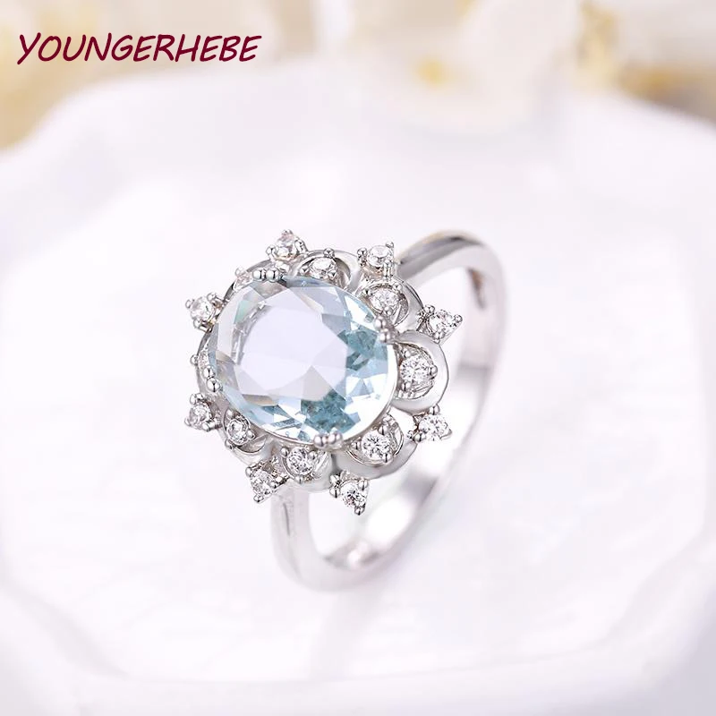 Женские кольца овальной формы AAA кубический циркон серебряного цвета счастливый