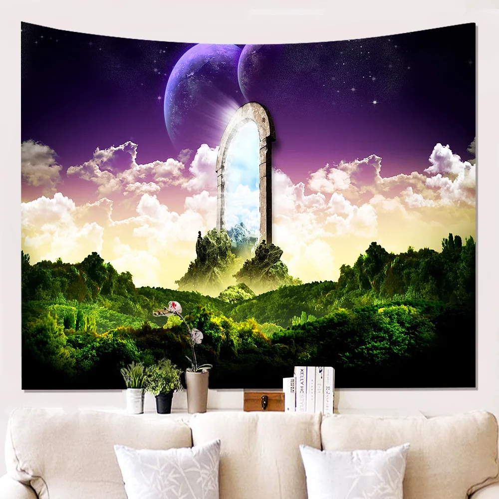 Zeegle 3D настенная ткань с изображением звездного неба подвесной гобелен настенное