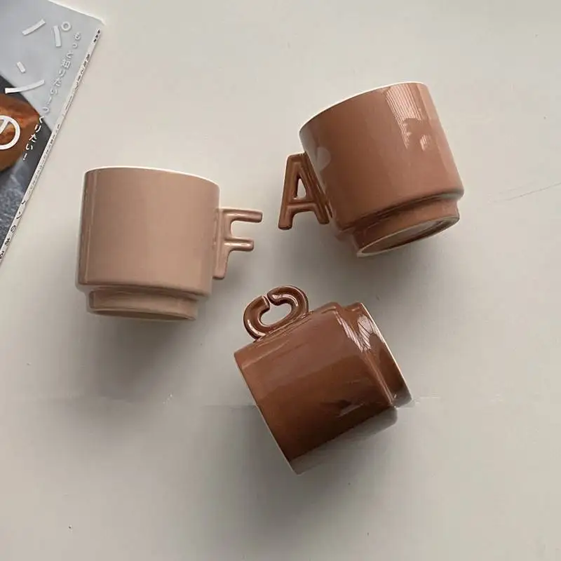 Керамические кружки A C F дизайн с ограниченными словами кружка для кофе молока