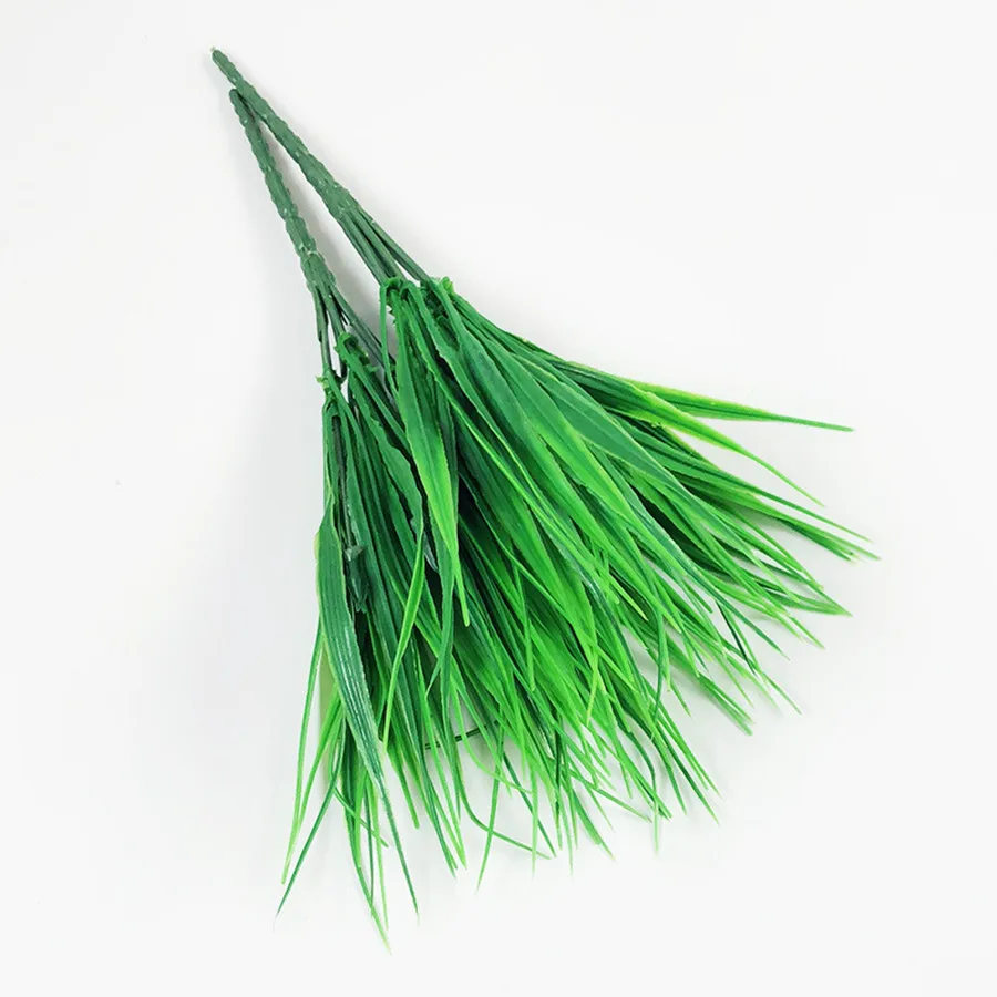 7-fork Green Imitation Plastic Artificial Grass Leaves Plant for Engagement Wedding Home Decoration Clover Plants Table Decors