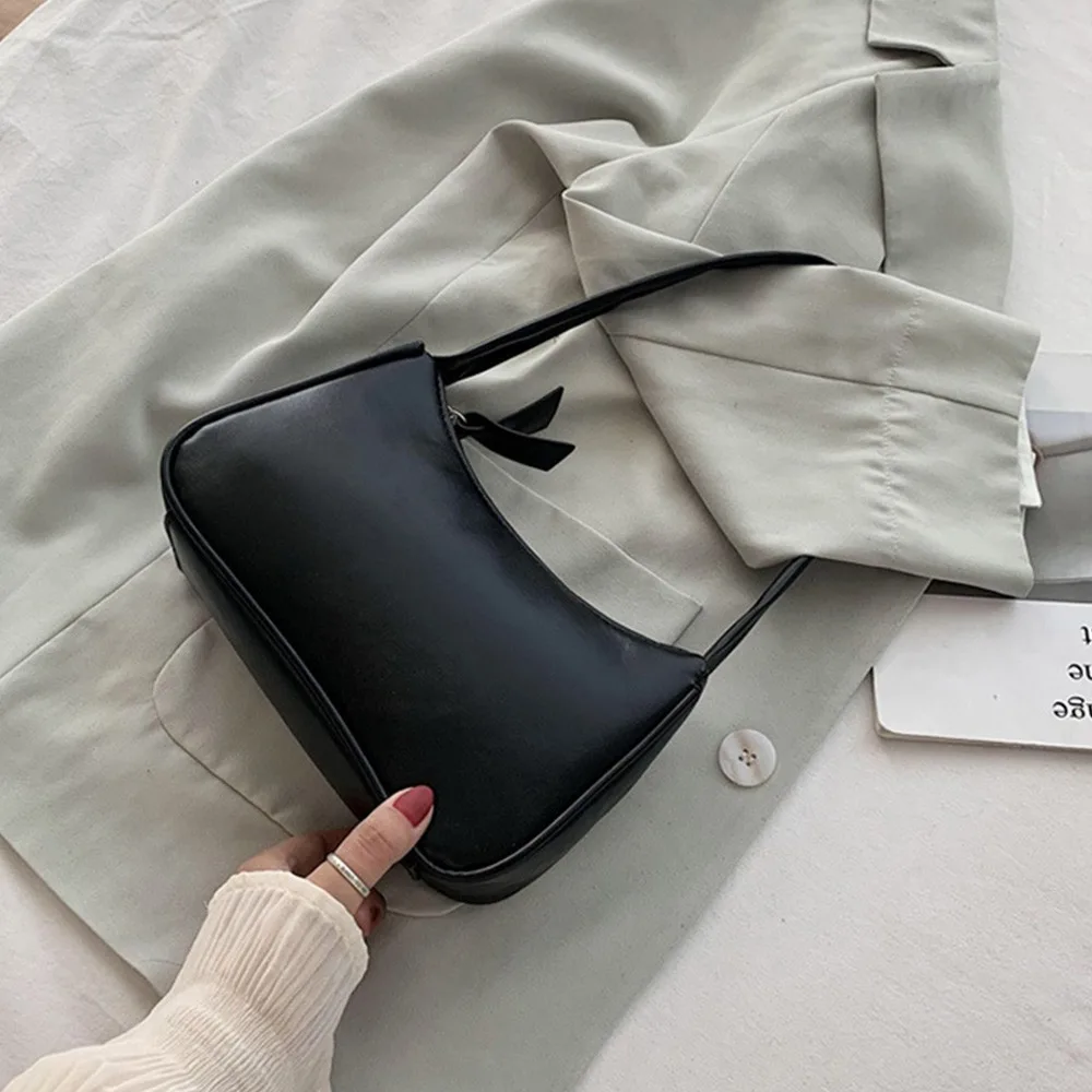 

Handle Bag Women Retro Handbag PU Leather Shoulder Totes Underarm Vintage Top Handle Bag Female Small Subaxillary Bags Clutch