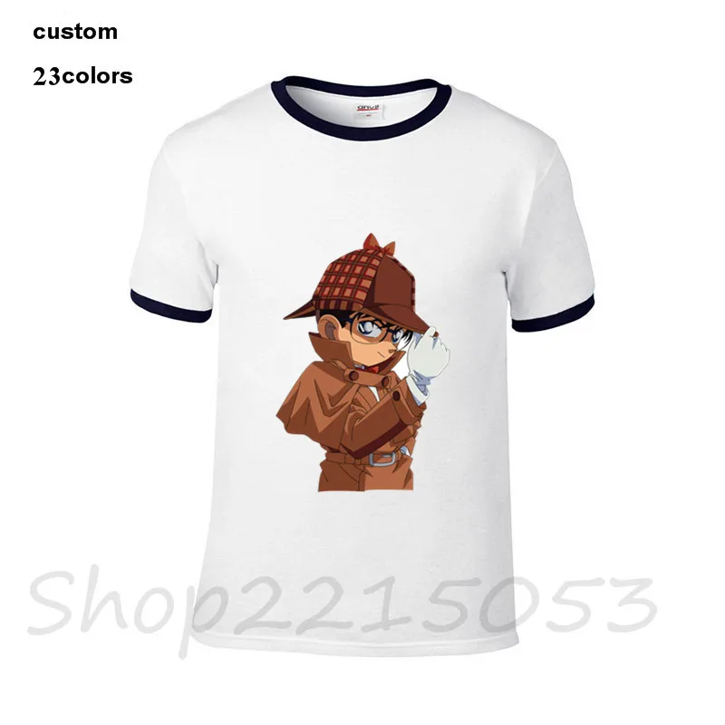 Мужские футболки с принтами из аниме Detective Conan In Sherlock Holmes уличная одежда надписью
