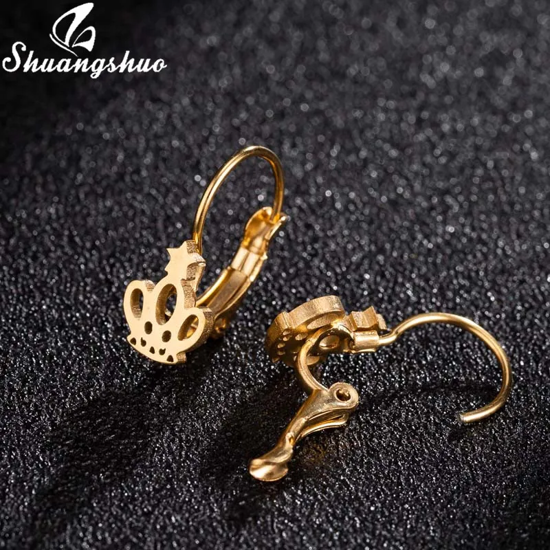 Shuangshuo Cute Tiny Bow Earrings 2019 Jewelry for Women Mini Stainless Steel Knot Stud Best Gifts Girlfriend | Украшения и