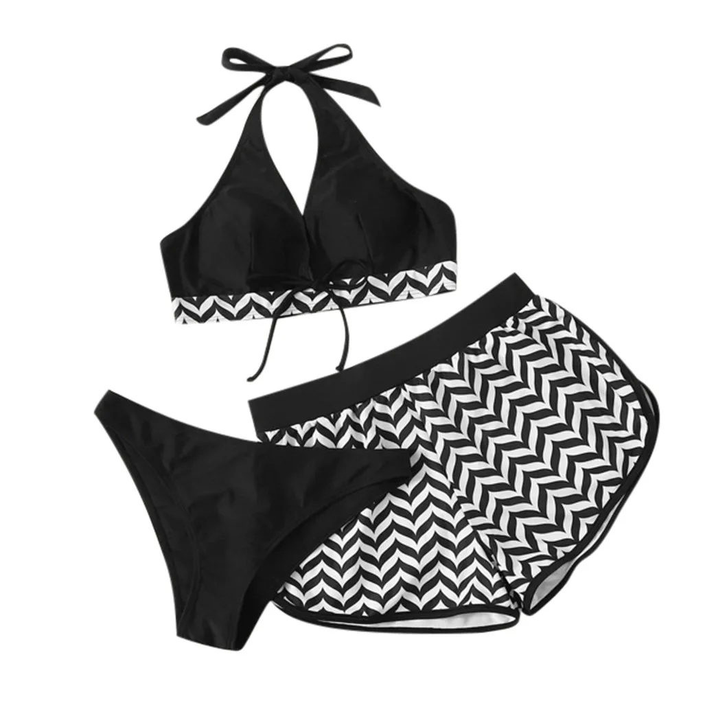 Женский купальник с пуш-ап бюстгальтером пляжный комплект бикини купальный