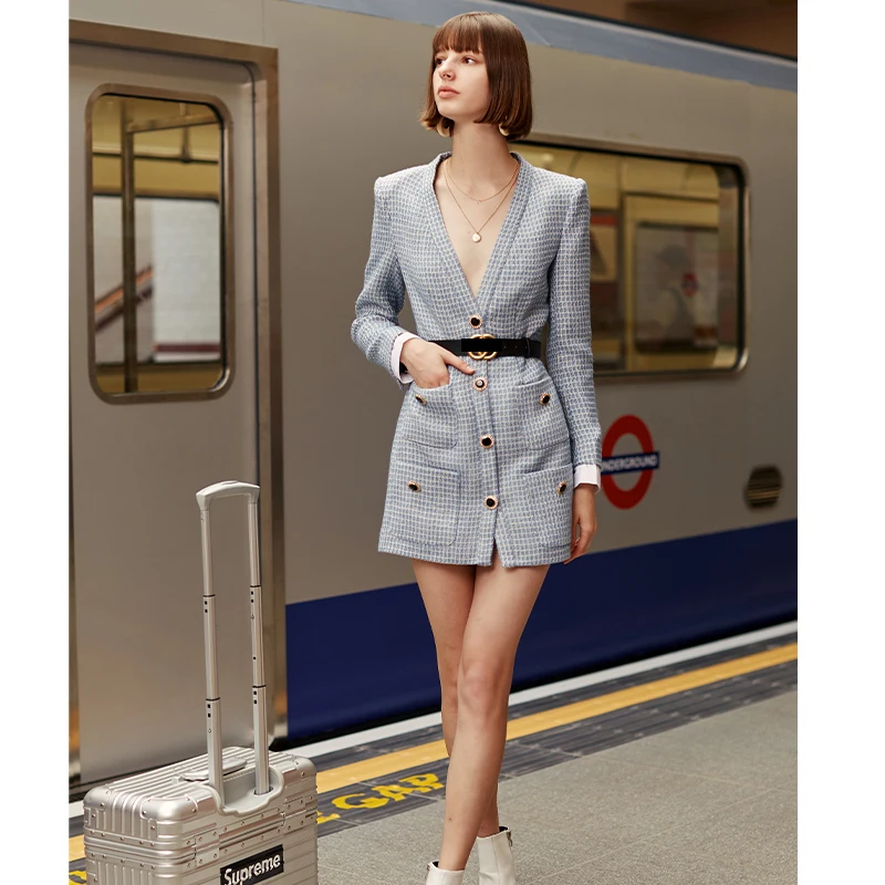 Женское платье-блейзер AEL облегающее мини-платье на пуговицах новинка 2019 |