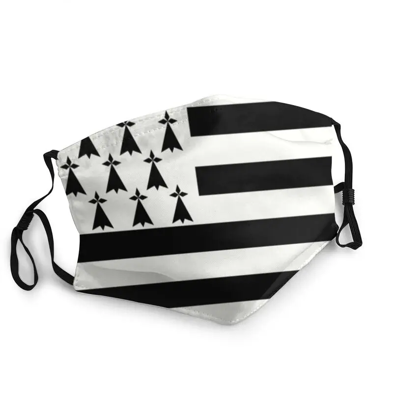 

Регулируемая Маска для рта и лица с флагом бретонской страны, маска унисекс для взрослых, Пылезащитная маска с защитой от смога, респиратор, ...