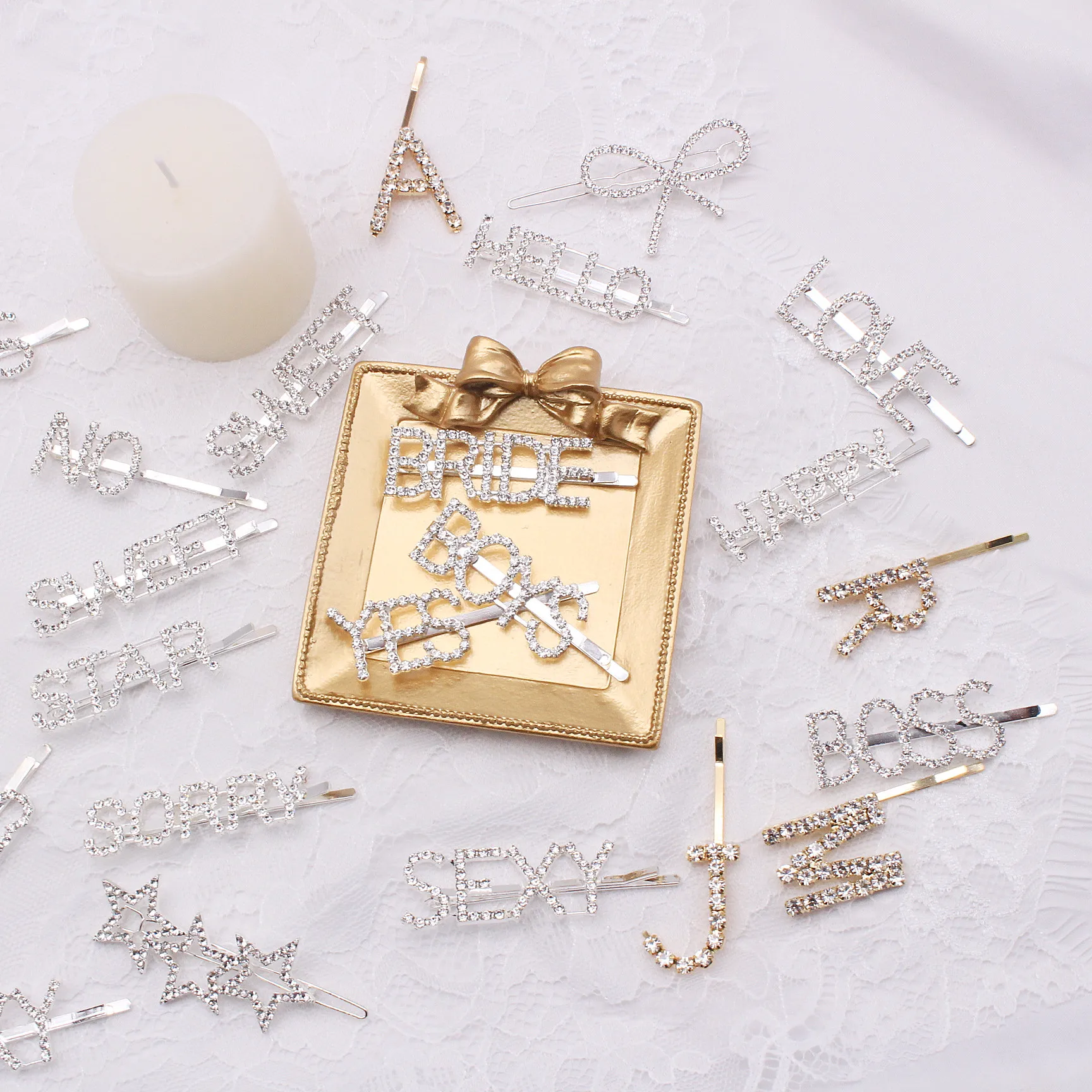 

Новинка 2020, Шпилька Стразы с английским алфавитом, заколка с надписью, простые дикие поврежденные волосы, модные аксессуары для волос