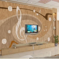 custom self adhesive waterproof simple atmospheric music background wall papers living room tv 3d stickers papel de parede fresc