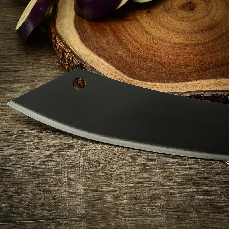 Chef Knife Stainlesss Steel Cleaver Butcher Meat Vegetables Slicing Kitchen Black Blade | Knives