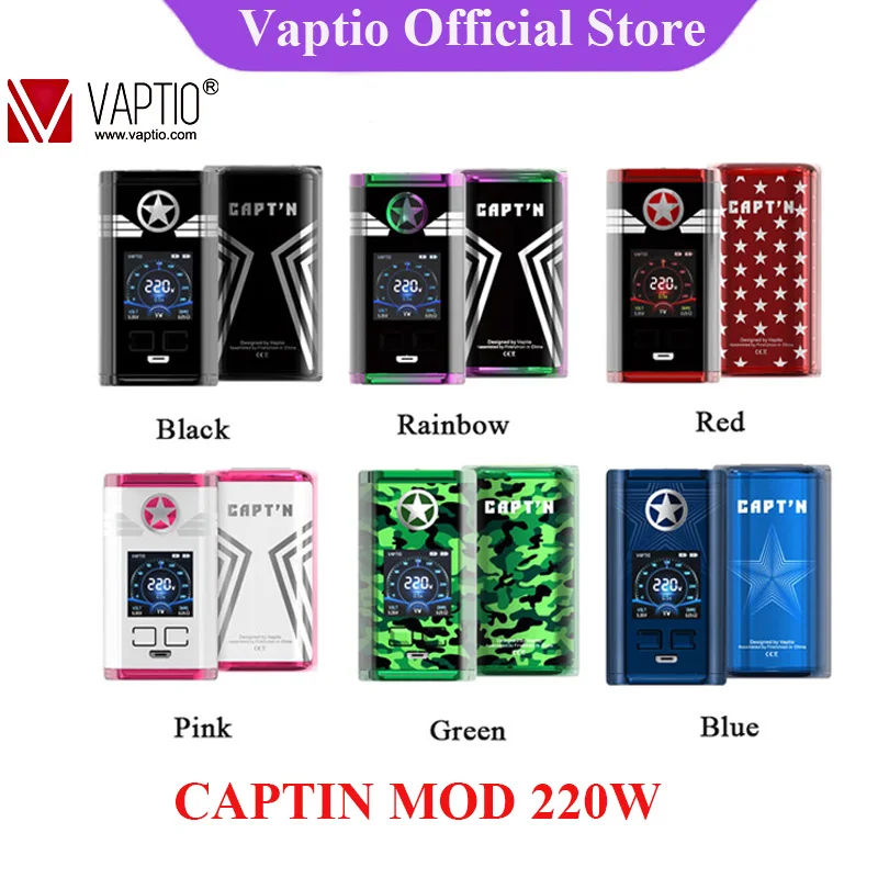 Оригинальный Vaptio CAPT'N 220 Вт коробка мод с P1 мини VAPE Набор Подарочный испаритель
