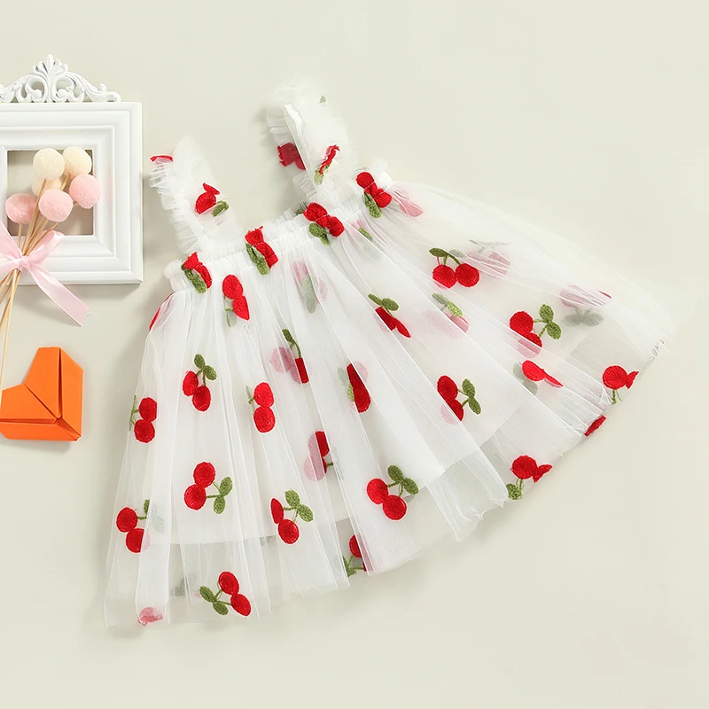 

Baby Girl Dress Girl Princess Skirt Summer Sleeveless Dress Party Sweet Cherry Dress Ball Gown Skirt Tutu Dress 1-6Y