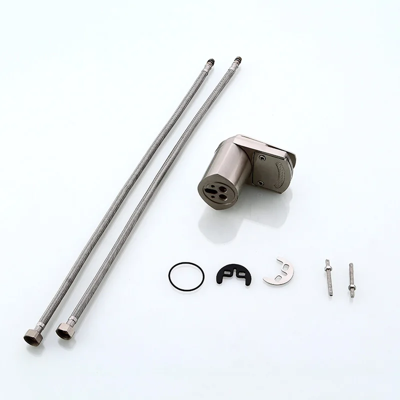 

Bathroom Brushed Nickel Waterfall Faucets Deck Mounted Basin Mixer Tap Brushed Sink Tap Vanity Hot And Cold Water Mixer Tap 429