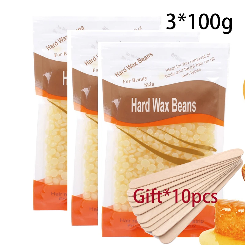 Aloe Wax Beans Honey Fragrance Hair Removal Wax Bean Hot Film Solid Particles Depilatory Leg Armpit Hair for Body Beauty2/3*100g