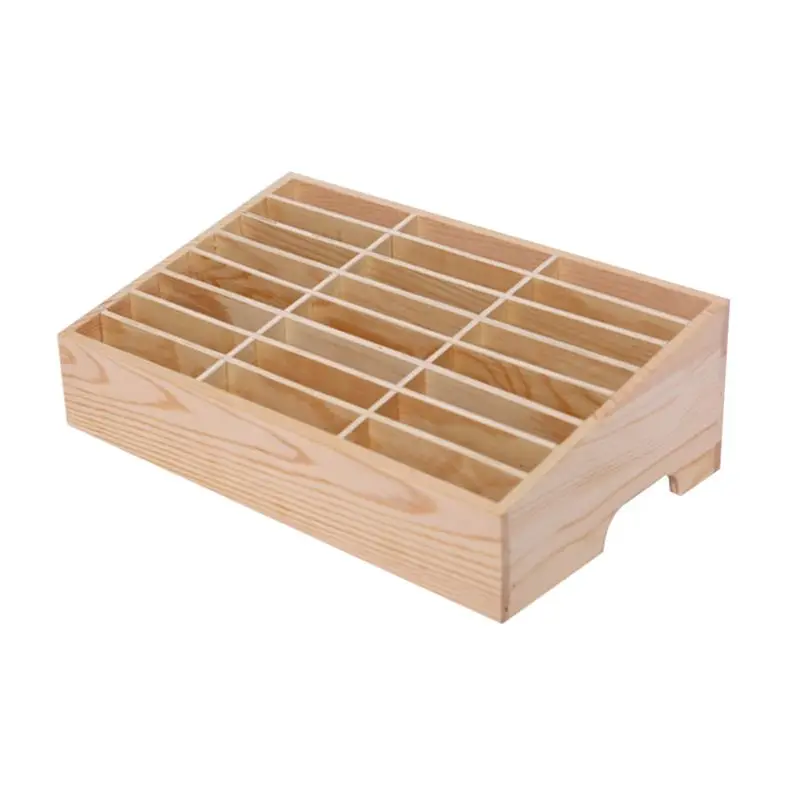 

D08D 24 Cells Multifunctional Wooden Storage Box Mobile Phone Repair Tool Organizer