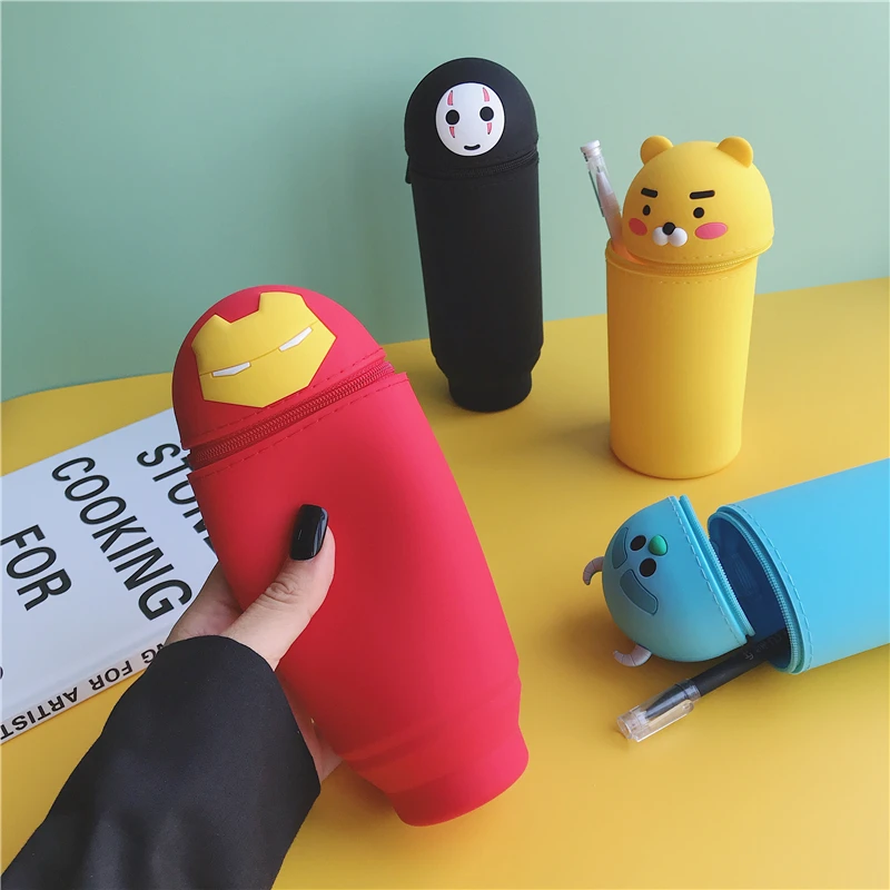 Милый пенал карамельного цвета кавайный Портативный Силиконовый для карандашей