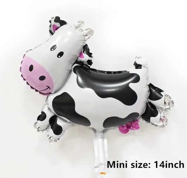 1pc mini cow 1 шт. воздушные шары из фольги, большая голова свиньи, форма джунглей, милые розовые животные, вечерние декоративный шар, фото реквизит для праздника, дня рождения, свадьбы - Цвет: 1pc mini cow