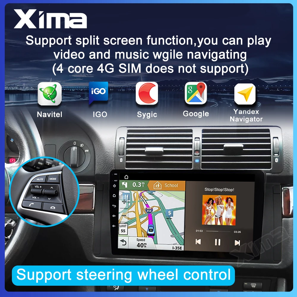 Автомагнитола XIMA 2Din мультимедийный видеоплеер с Android 9 0 4 G LTE для BMW 5 E39 E53 X5 1995-2006 |