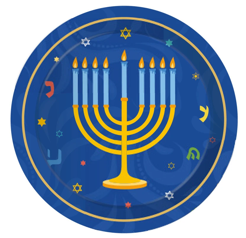 Hanukkah тематические вечерние одноразовые столовые приборы Детские сувениры украшения с бумажными тарелками чашки Chanukah вечерние принадлежности