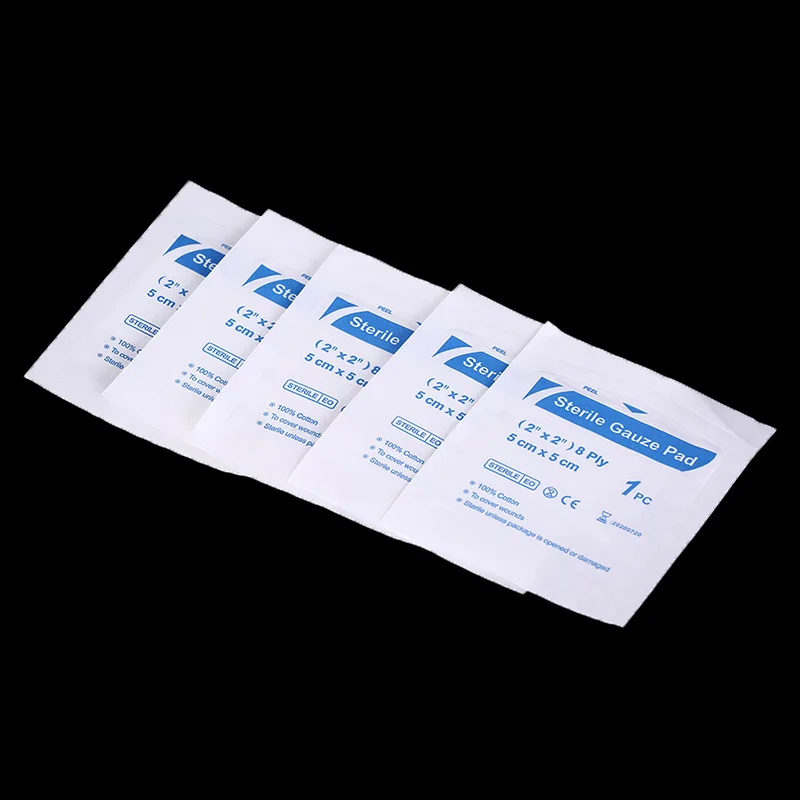 

5pcs Wound Dressing Cotton Gauze Pad Wound Care Supplies Medical Sterile Gauze First Aid Accessories