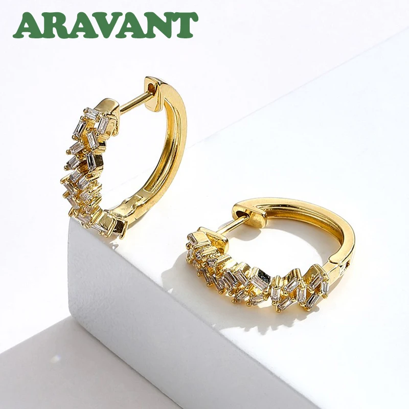 925 серебряные 18K Золотые круглые серьги-кольца для женщин модные ювелирные